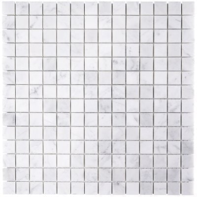 Soho Studio White Carrara Squares 12" x 12" White Carrara Marble Mosaic