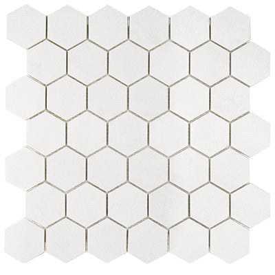 Soho Studio White Thassos 2" Hexagon 11.75" x 11.75" Marble Mosaic