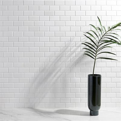 Soho Studio White Thassos 2 x 4 Brick 11.75" x 11.75" White Thassos Marble Mosaic