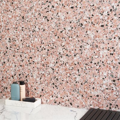 Soho Studio Wild Terrazzo 12.59" x 14.48" Pink Earth Porcelain Tile