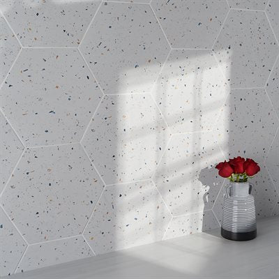 Soho Studio Wild Terrazzo 12.59" x 14.48" Multi White Porcelain Tile