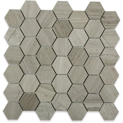 Soho Studio Wooden Beige 2" Hexagon 11.75" x 11.75" Wooden Beige Marble Mosaic