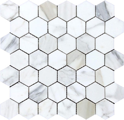 MIR Mosaic Tuscany Hexagon 2 x 2 11.8" x 11.8" Marble Mosaic