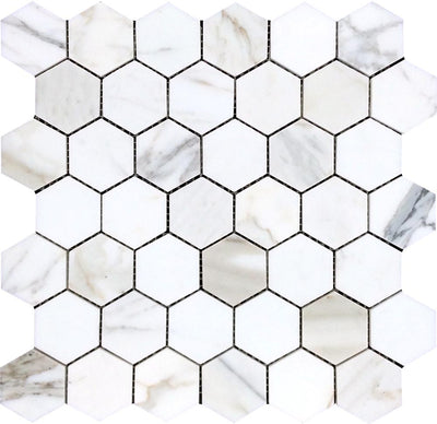 MIR Mosaic Tuscany Hexagon 2 x 2 11.8" x 11.8" Marble Mosaic