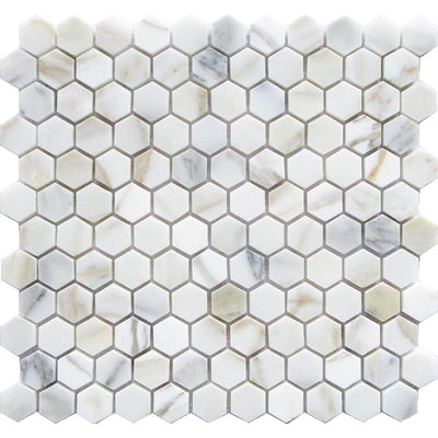 MIR Mosaic Tuscany Hexagon 1 x 1 11.2" x 11.7" Marble Mosaic