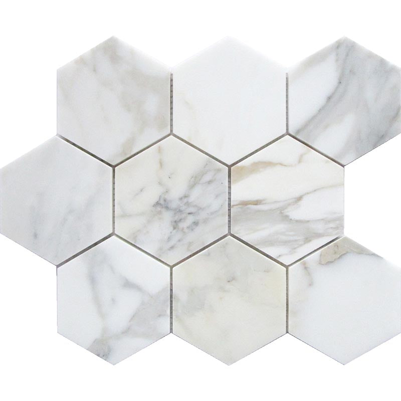 MIR Mosaic Tuscany Hexagon 4 x 4 10.2" x 10.6" Marble Mosaic