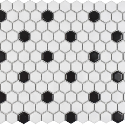 Roca Tile CC Hexagon 1 x 1 10" x 12" Porcelain Mosaic