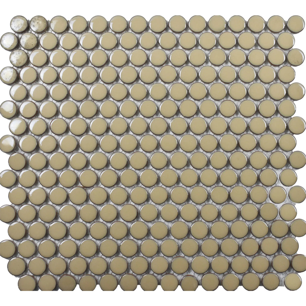 Roca Tile CC Plus Penny Round 12" x 12" Porcelain Mosaic