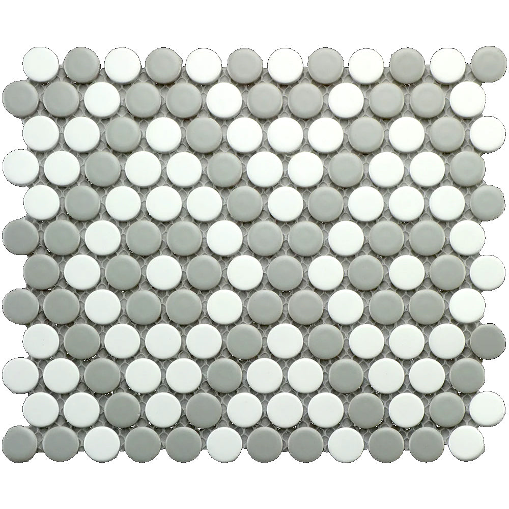 Roca Tile CC Penny Round 9" x 10" Porcelain Mosaic