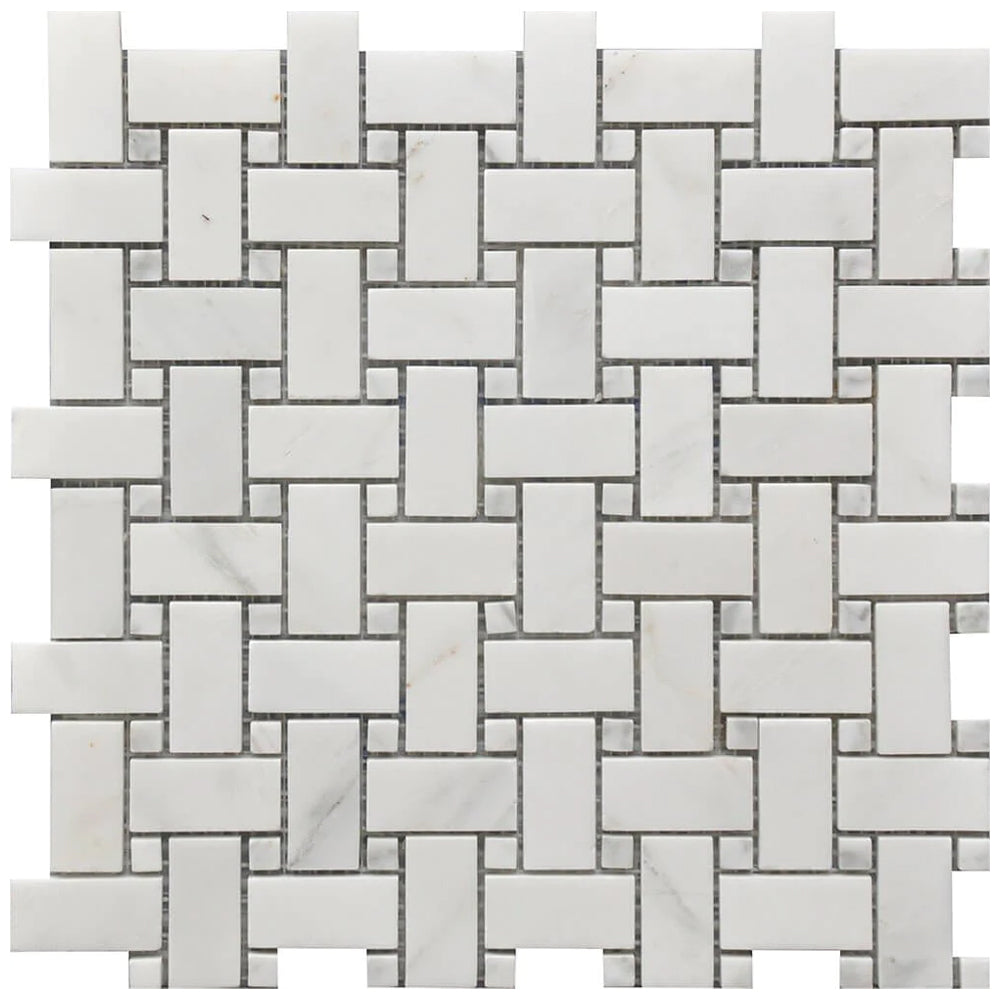 Roca Tile Rockart Basketweave 12" x 12" Marble Mosaic