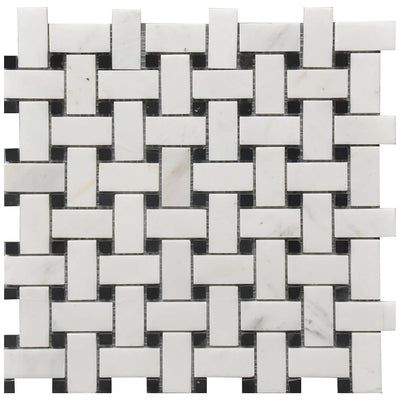 Roca Tile Rockart Basketweave 12" x 12" Marble Mosaic