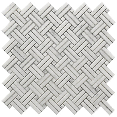 Roca Tile Rockart Crossed Basketweave 12" x 12" Marble Mosaic