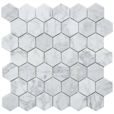 Roca Tile Rockart Hexagon 2 x 2 12" x 12" Marble Mosaic