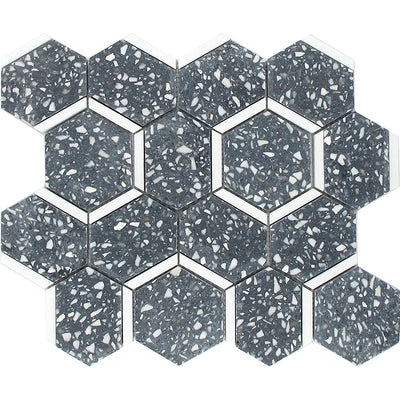 MIR Mosaic Veneziana Hexagon 3 x 3 10.5" x 12" Natural Stone Mosaic
