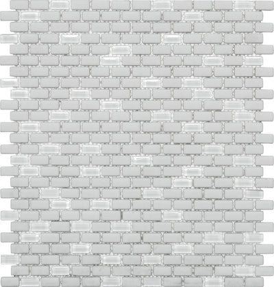 MIR Mosaic Verre Brick 0.4 x 0.8 11.2" x 12.2" Recycled Glass Mosaic