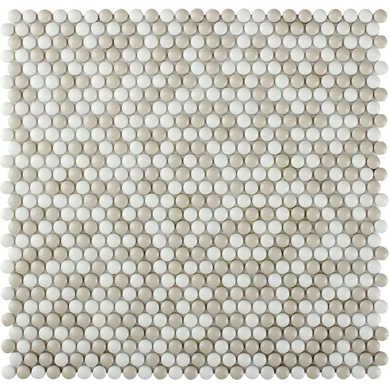 MIR Mosaic Verre Penny Round 0.5 x 0.5 12.5" x 12.8" Recycled Glass Mosaic