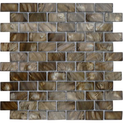QDI Surfaces Zeugma Mother of Pearl Brick 11.8" x 11.8" Glass Mosaic