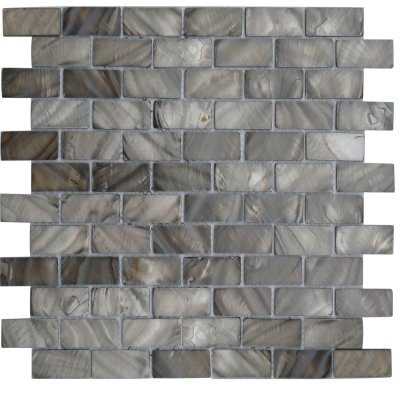 QDI Surfaces Zeugma Mother of Pearl Brick 11.8" x 11.8" Glass Mosaic