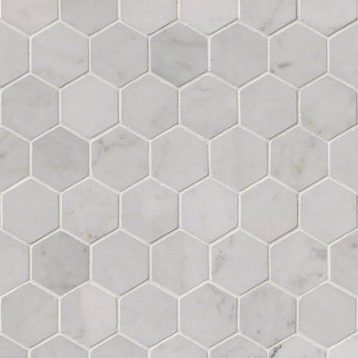 MS International Marble Hexagon 2" 12" x 12" Marble Mosaic