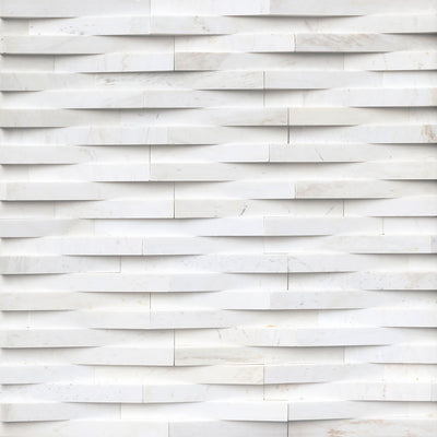 MS International RockMount Stacked Stone Panels 3D Wave 6" x 24" Marble Tile